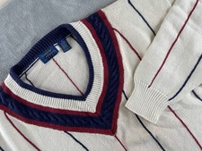 Vintage Cambridge Classics By Mervyn  s Preppy V Neck Knit Sweater Sz L  Marks  