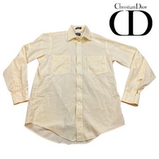 Vintage Men s Christian Dior Shirt Plus Le Cachet de Dior Cotton Yellow 15.5-34
