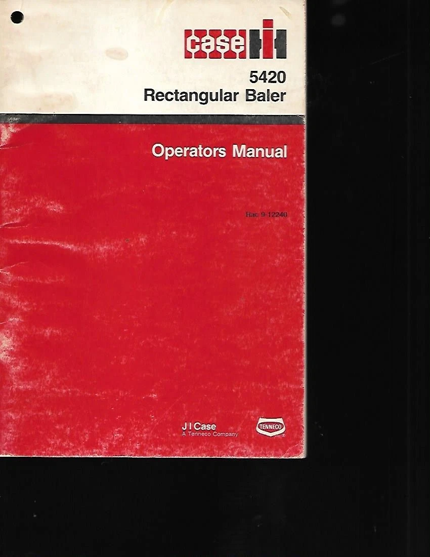 CASE IH 5420 RECTANGULAR BALER OPERATORS MANUAL