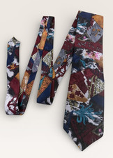Vintage Guy Laroche Couture Hand Made 100 SILK Mens Abstract Tie 60" x 3.50"