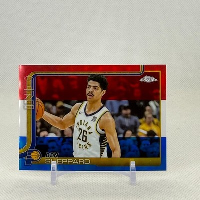 2025 Ben Sheppard Topps Chrome Red White and Blue #94, G, Pacers, NBA