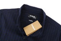 Desigual Isma Herren S Marineblau Baumwolle Stretch Muster Lang Arm Taschen Hemd