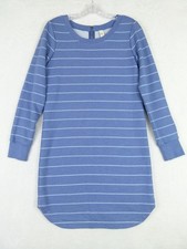 Lole Women Size Small Blue Striped Polyester Blend Sweater Dress Zip
