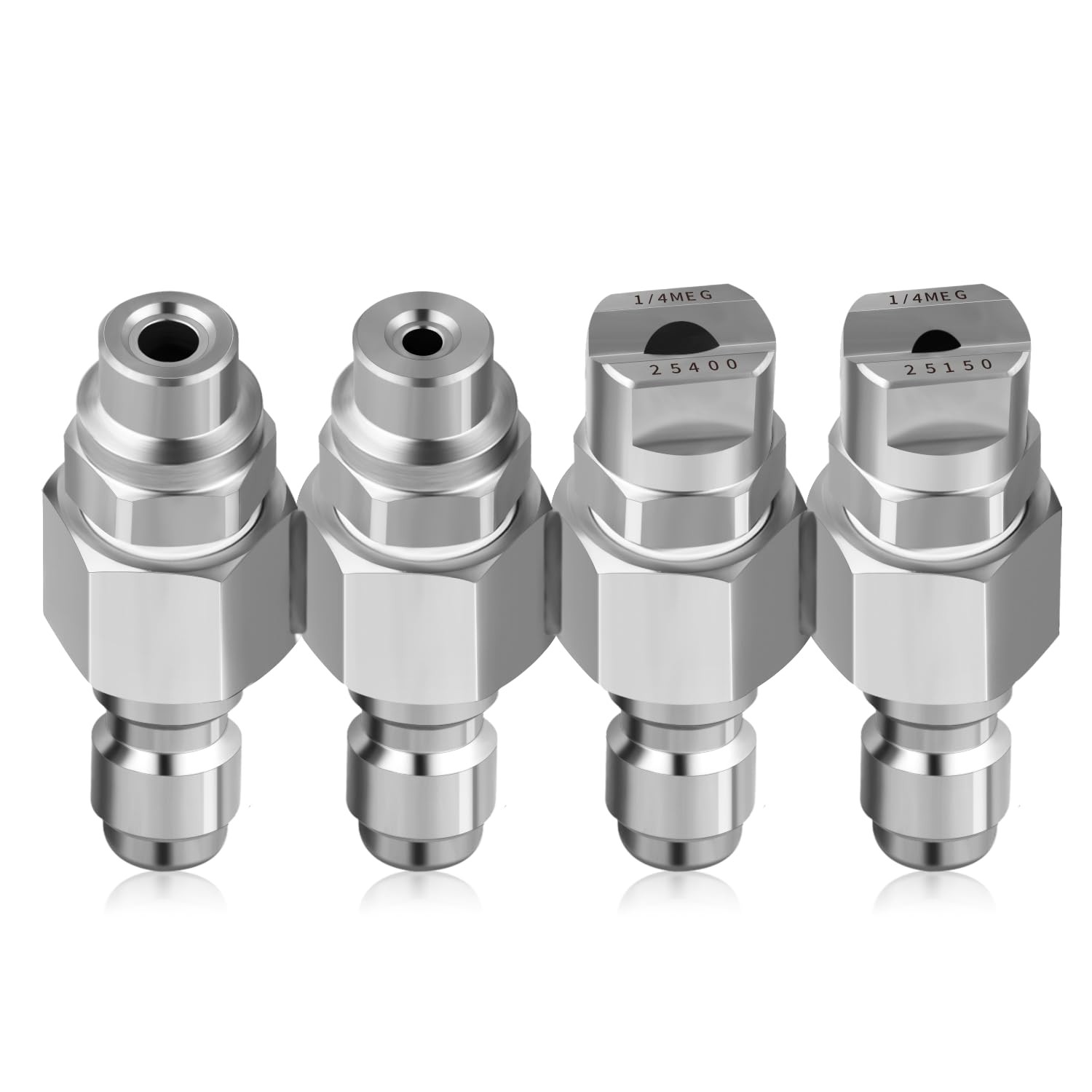 AquaNPT Pressure Washer Nozzle 5-6 GPM, 4 Way Washing Holder 5-6GMP, Silver 