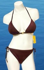 MICHAEL KORS CHOCOLATE BROWN BIKINI SET TOP MEDIUM / BOTTOM LARGE MSRP 118.00