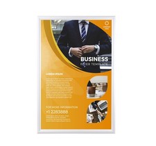 BNV Aluminum Front Load Snap Poster Frame, White, 18x24 Inches, 1'' Profile