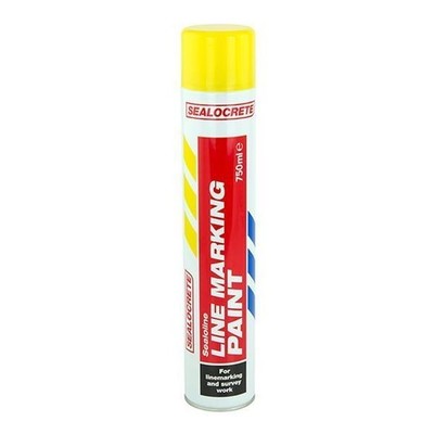 6 x Sealocrete 750ml gelbe Linienmarkierung Vermessung Straßenmarkierung Sprühfarbe