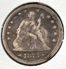 1873 Arrows Seated Liberty Quarter Nice Original Fine CHRC