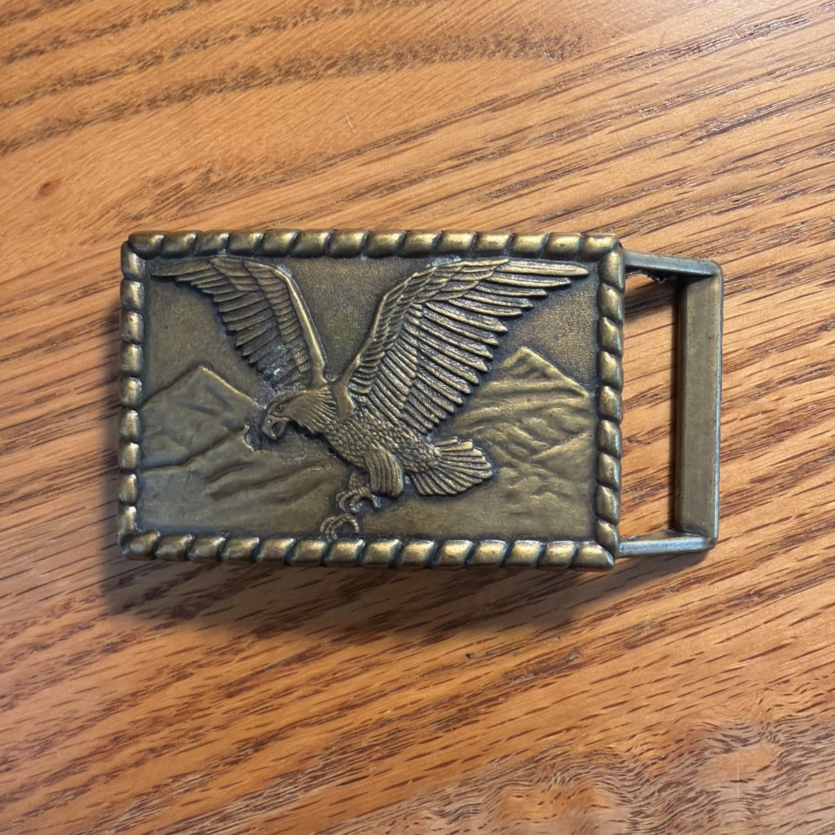 Vintage Eagle And Crest Military Academy Buckle Leather Belt Genuine Issue German 1970s Belt Buckle (Einigkeit Recht  main image 3