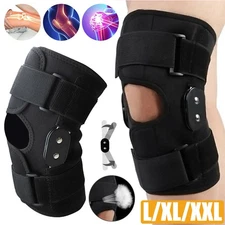 Hinged Knee Brace Compression Sleeve Joint Support Open Patella Stabilizer Wrap