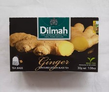 Thé noir DILMAH CEYLAN 100 % PUR BIO DANS 20 SACHETS DE THÉ AROMATISÉS AU GIN...