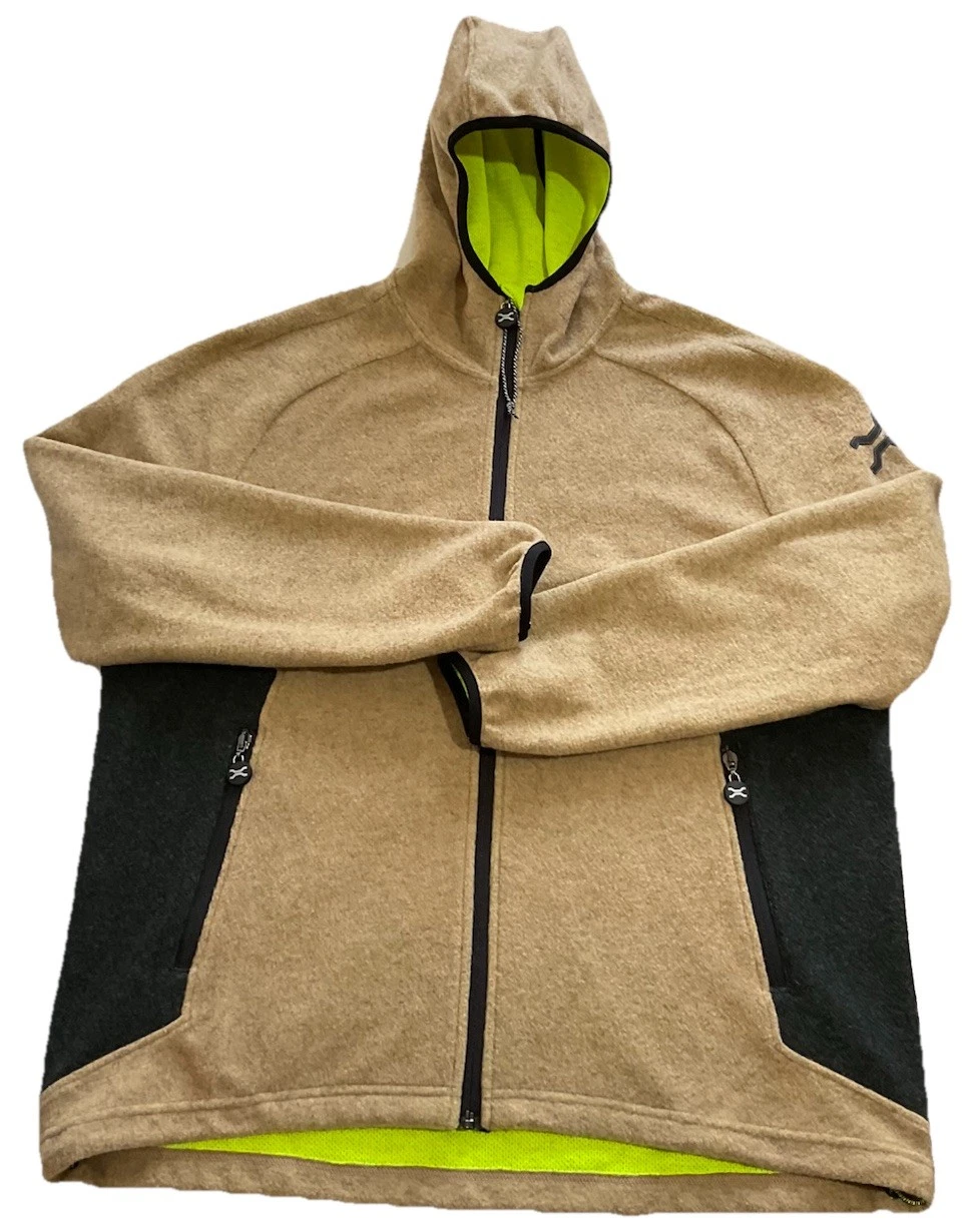 JEEP XTREME PERFORMANCE Mens Wool Blend Hooded Full Zip Fleece Jacket Size XL