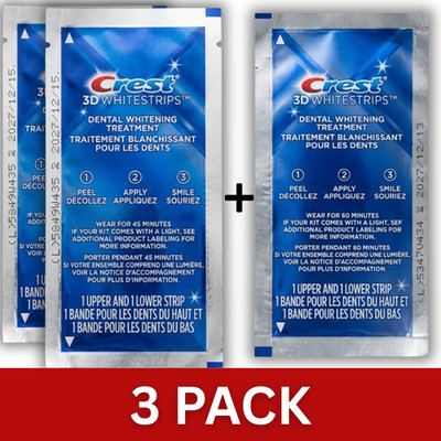 Crest 3D WhiteStrips  Strips and Monthly Brightener Strips 3 PACK *NEW