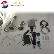 2 Car Electric Exhaust Valve Control Motor Y Pipe Clamp With Remote Switch Kit