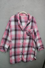 Victoria's Secret Long Sleeve Button Up Plaid Sleepshirt-Medium-Cozy Chic