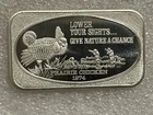 Vintage 1974 USSC Prairie Chicken- 1 Troy Oz .999 Fine Silver Bar-Serial #1761