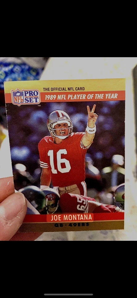 RARO Joe Montana 1990 Pro Set #2 MISPRINT ERROR CARTÃO NFL - Imagem 3 de 4