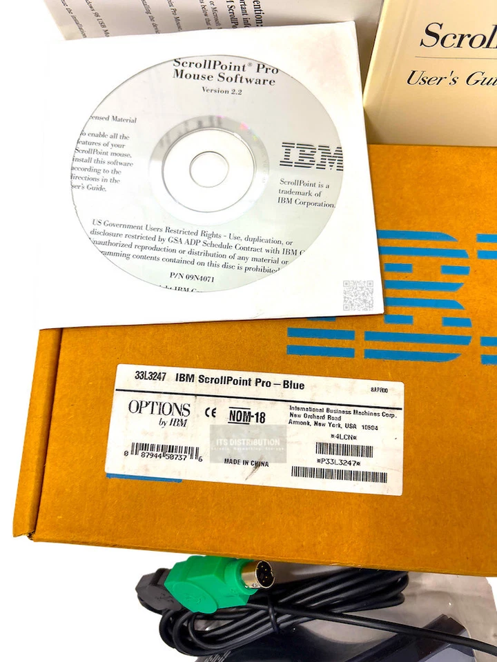 33L3247 I Open Box IBM ScrollPoint Pro Blue Mouse Kit MO18B PS/2 IntelliStation - Image 2 of 4