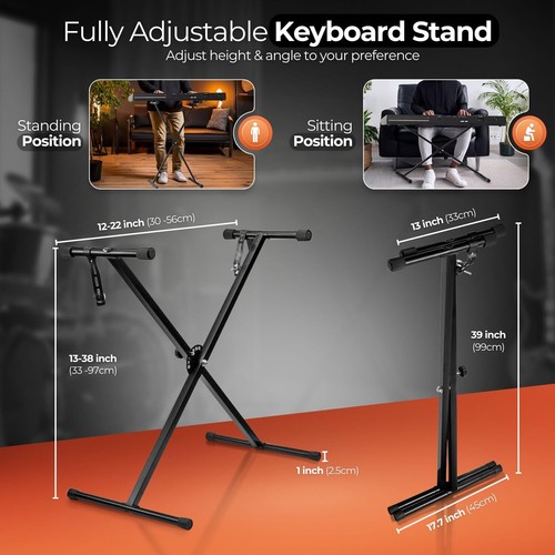Teclado Clásico Soporte Músico Piano Electrónico Órgano Tubo Único X Tipo 7 - Imagen 5 de 8