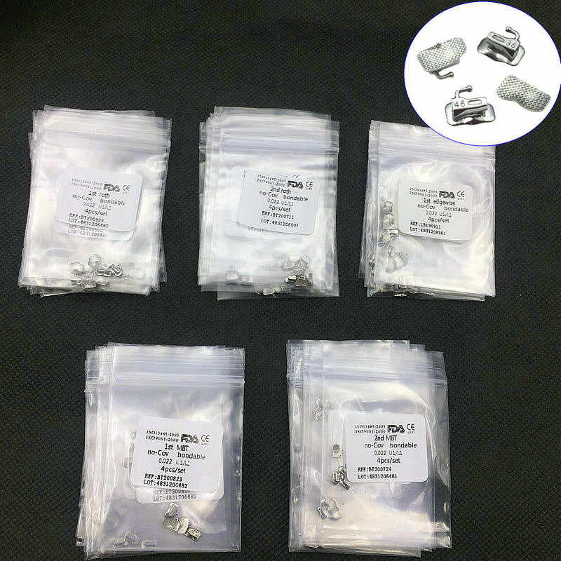 10X Dental Orthodontic Buccal Tubes - Metal, Bondable, Roth MBT Edgewise 0.022"