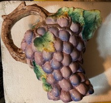 Brocca Latte Acqua San Marco Italia Viola Uva Grn Foglie 9" Capodimonte 5607
