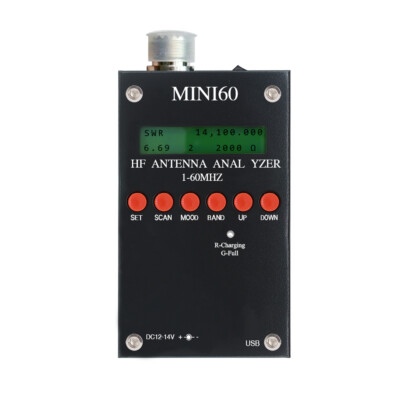 SARK100 Mini60 HF SWR Antenna Analyzer Meter 1-60Mhz Ham Radio