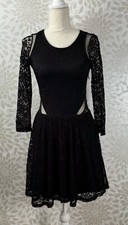 Abercrombie Fitch AF Women’s S Black Lace Cut Out Mini Short Long Sleeve Dress