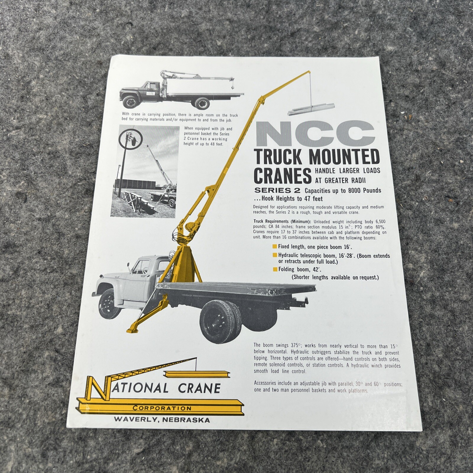 National Crane Corporation Truck Mounted Crane Series 2 Sales Brochure