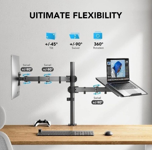 HUANUO Laptop Monitor Mount,Single Monitor Desk Mount Holds 32 inch,Laptop Noteb - Picture 3 of 7