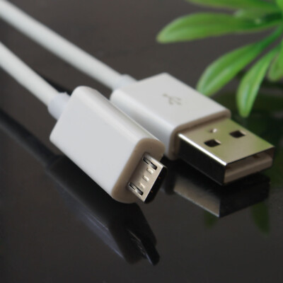 Micro USB to USB 2.0 White 3ft Data Sync Charger Fast Charging Cable Cord US Lot