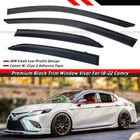 FOR 2018-2024 TOYOTA CAMRY CLIP-ON BLACK TRIM WINDOW VISOR RAIN GUARD DEFLECTOR