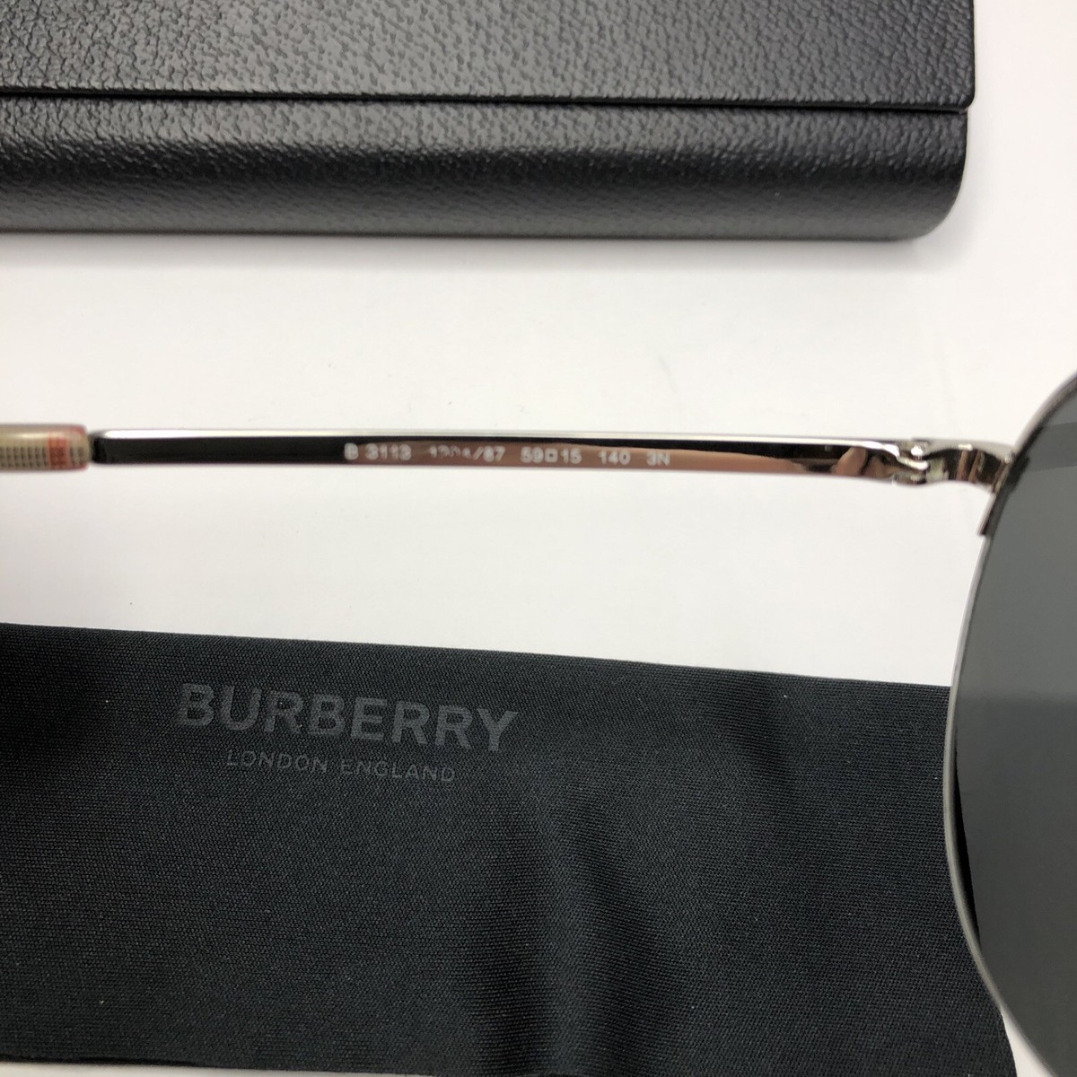 レイバン Authentic Burberry Aviator Sunglasses Silver Frame Gray Gradient