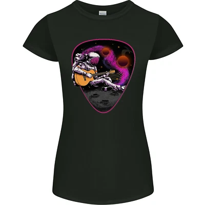 Eine Astronaut Spielen Gitarre Raum Rock Damen Petite Schnitt Maglietta - Bild 1 von 2