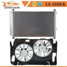 AC Condenser and Cooling Fan Assembly Fit for 2009 2010 2011 2012 Toyota RAV4