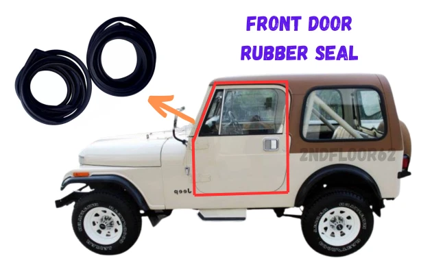 Juego de juntas de goma para puerta delantera Jeep CJ7 CJ8 Weatherstrip Foto 4 de 4