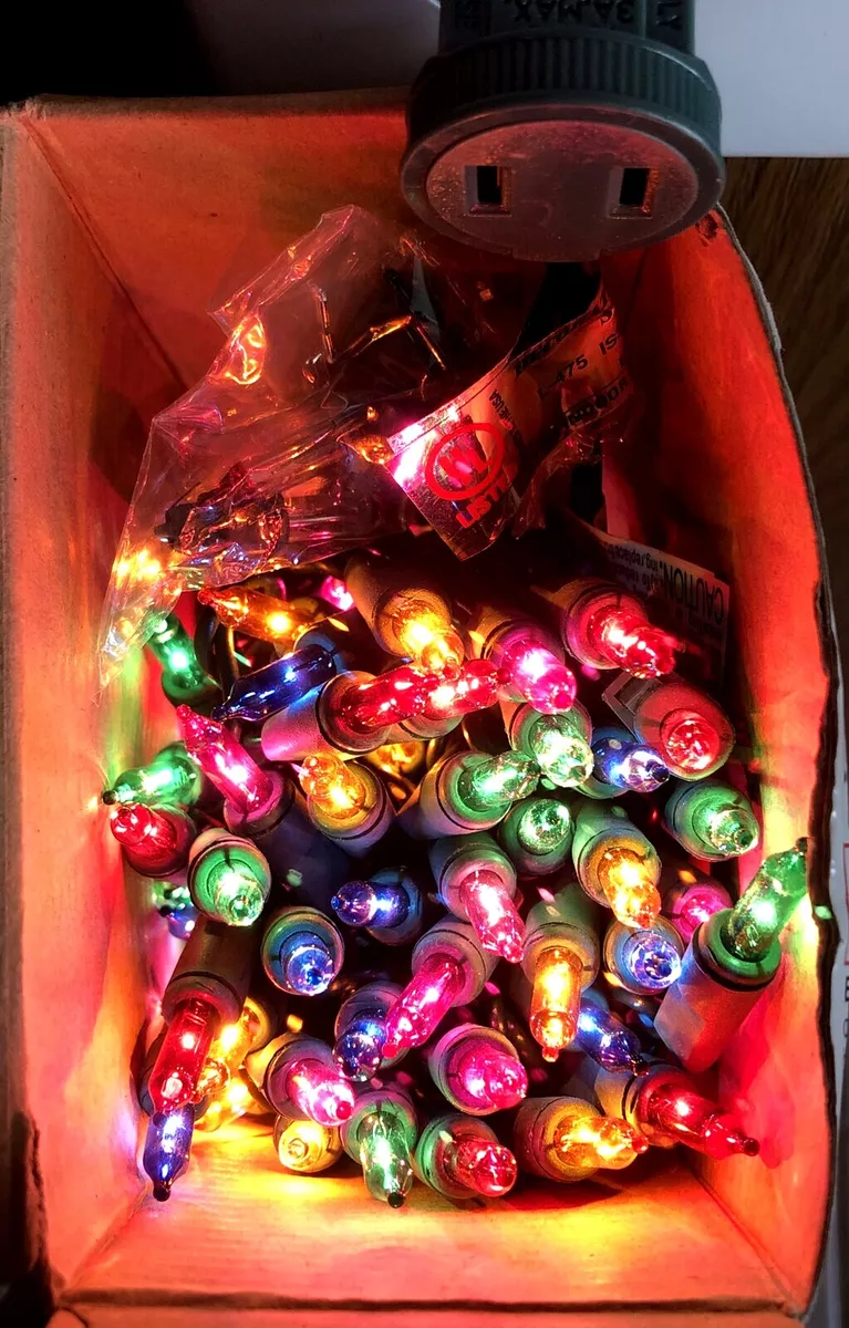 New Holiday Time 100 Ct Indoor Outdoor Multi Color Mini Lights Set Super Bright