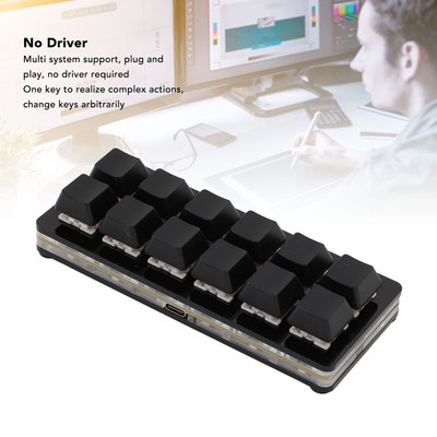 New 12 Key Gaming Keyboard USB Type C Wired Programmable RGB Multifunctional Sma