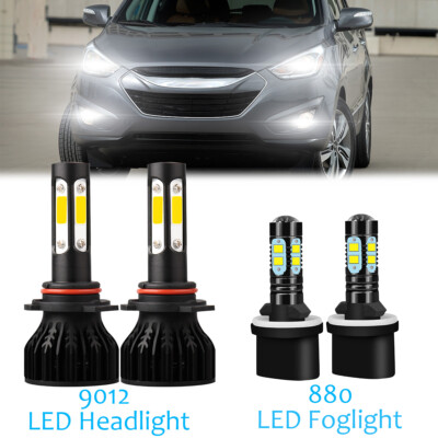 For Hyundai Tucson 2014-2015 LED Headlight & Fog Light Bulbs Combo Clear White