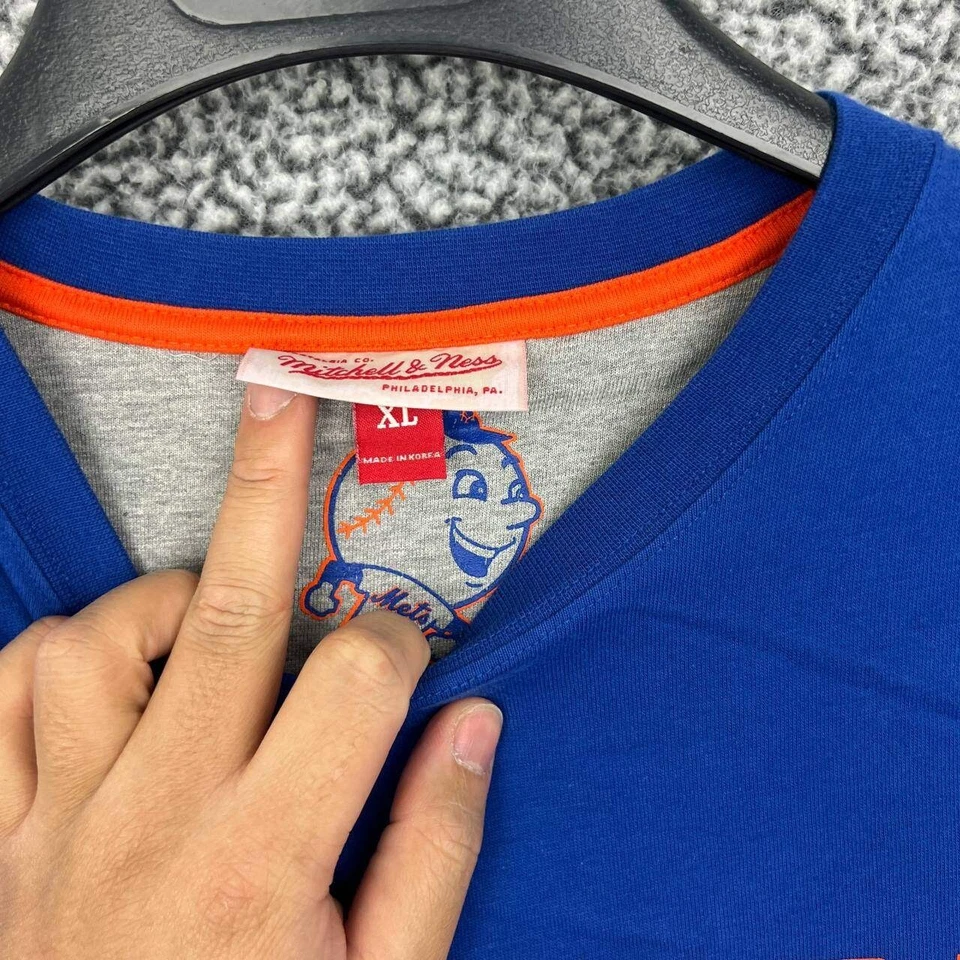 Camisa Hombre New York Mets Extra Grande Azul Mitchell & Ness Manga Corta Algodón XL Foto 3 de 4