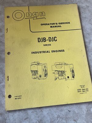Onan DJB, DJC Series Generators Operators, Owners, Service Manual
