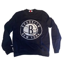 Mitchell  Ness Brooklyn Nets Basketball Crewneck Sweatshirt Black Size Small