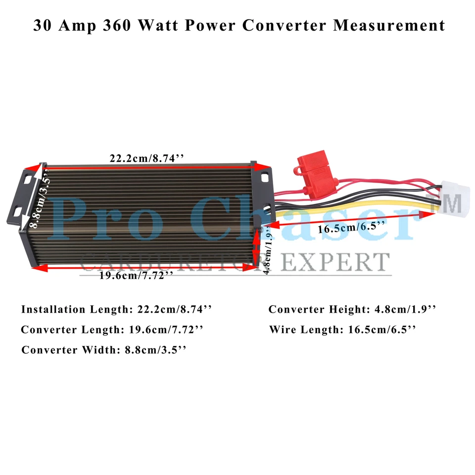 Pro Chaser DC-DC 48V 60V 72V Converter Regulator Step-Down to 12V 360W 30A - Image 2 of 3