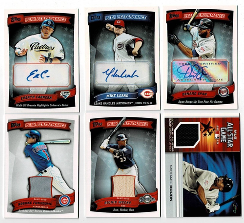 Lot of 450 2010 Topps Baseball Insert Cards w/ Autos & Game Worn Cards ...