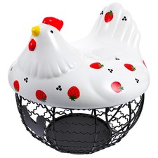  Chicken Shaped Egg Holder Baskets for Fresh Eggs Iron Art Container