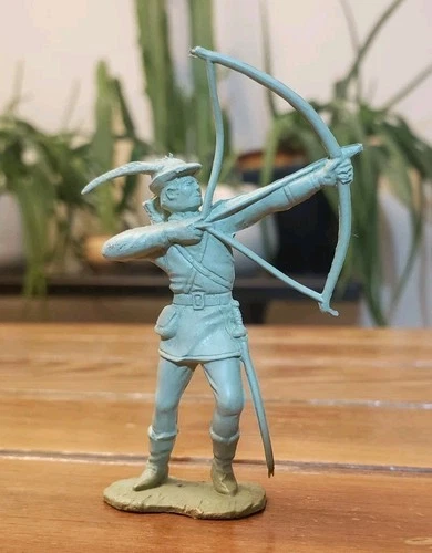 Vintage MARX ROBIN HOOD PLAY SET ARCHER FIGURE Light Green VGC