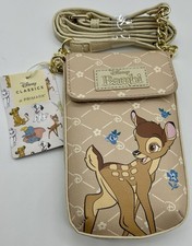 Disney’s Bambi Phone Holder With A Golden Tone Chain Strap And Zip Fastening