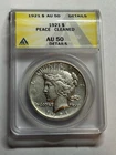 1921 Peace Dollar ANACS AU50 Details Cleaned High Relief Key Date