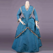 1860s Aristocratic Day Dress Victorian Edwardian Walking Costume Historical