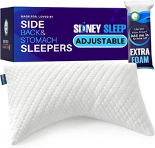 Adjustable Curved Contour Fill Pillow – Queen Size – for Side and Back Sleepers 