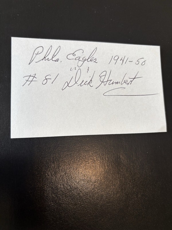 Dick Humbert (Richmond)E/DE, 1941 & ‘45-49 Philadelphia Eagles,2x NFL Champ D.07